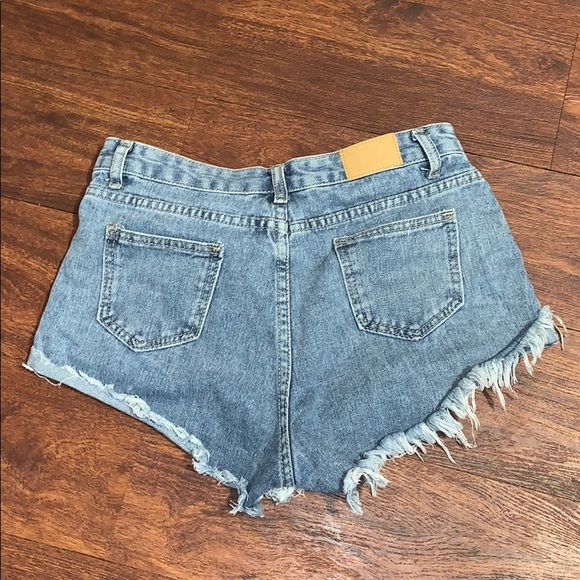 Denim Distressed Jean Shorts Daisy Dukes - Picture 2 of 5